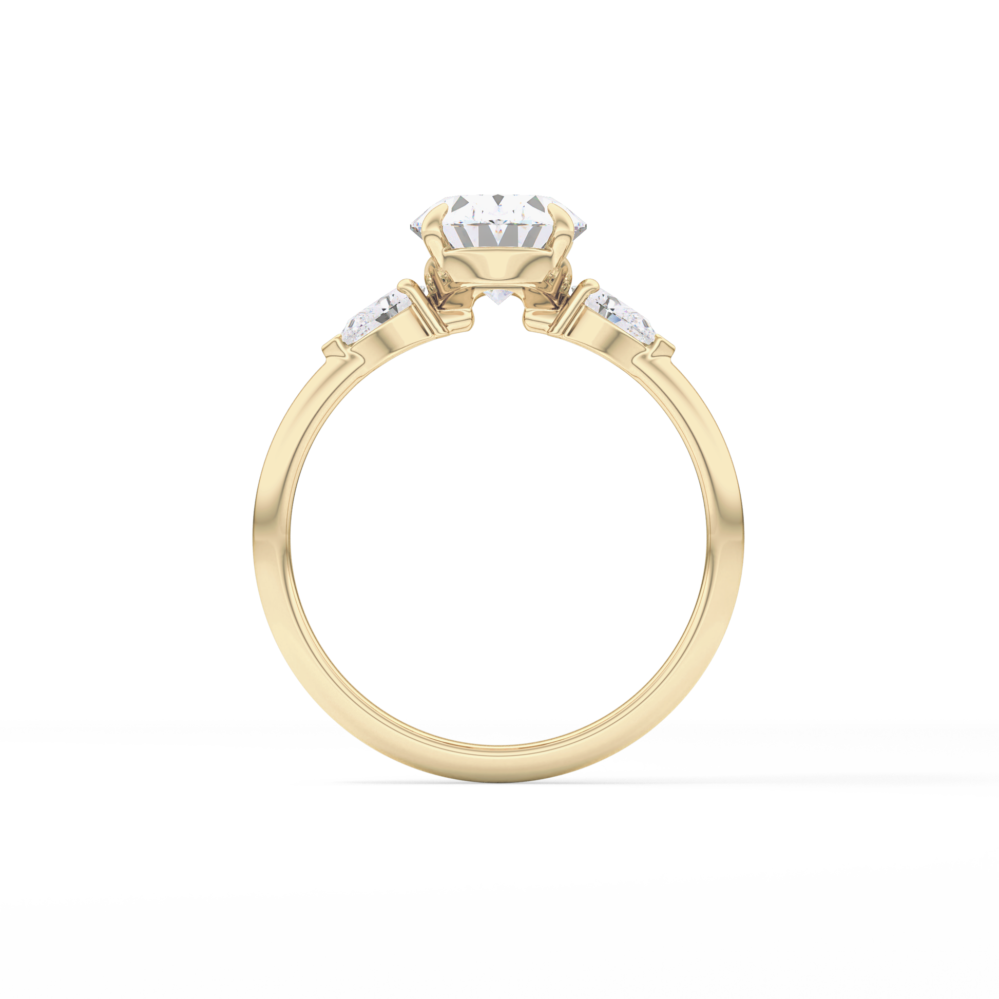 Oval Three Stone Lab Grown Diamond Engagement Ring