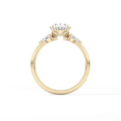Oval Three Stone Lab Grown Diamond Engagement Ring