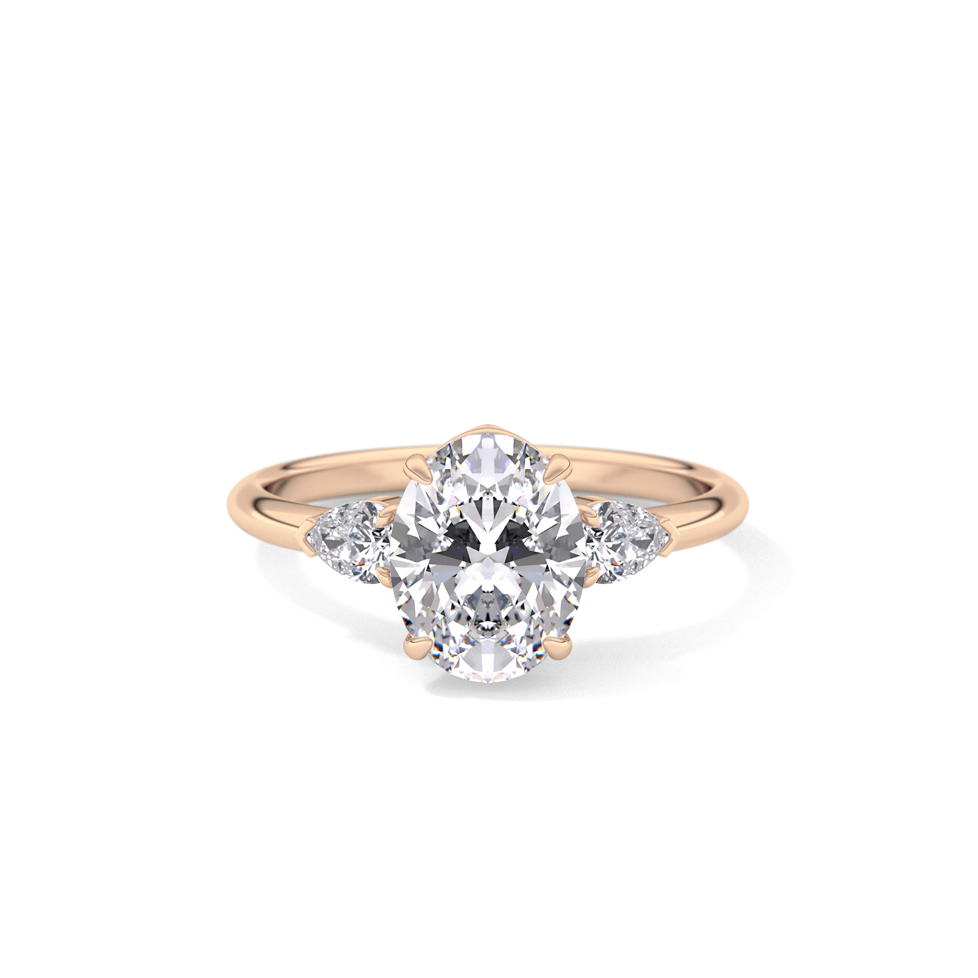Oval Three Stone Lab Grown Diamond Engagement Ring