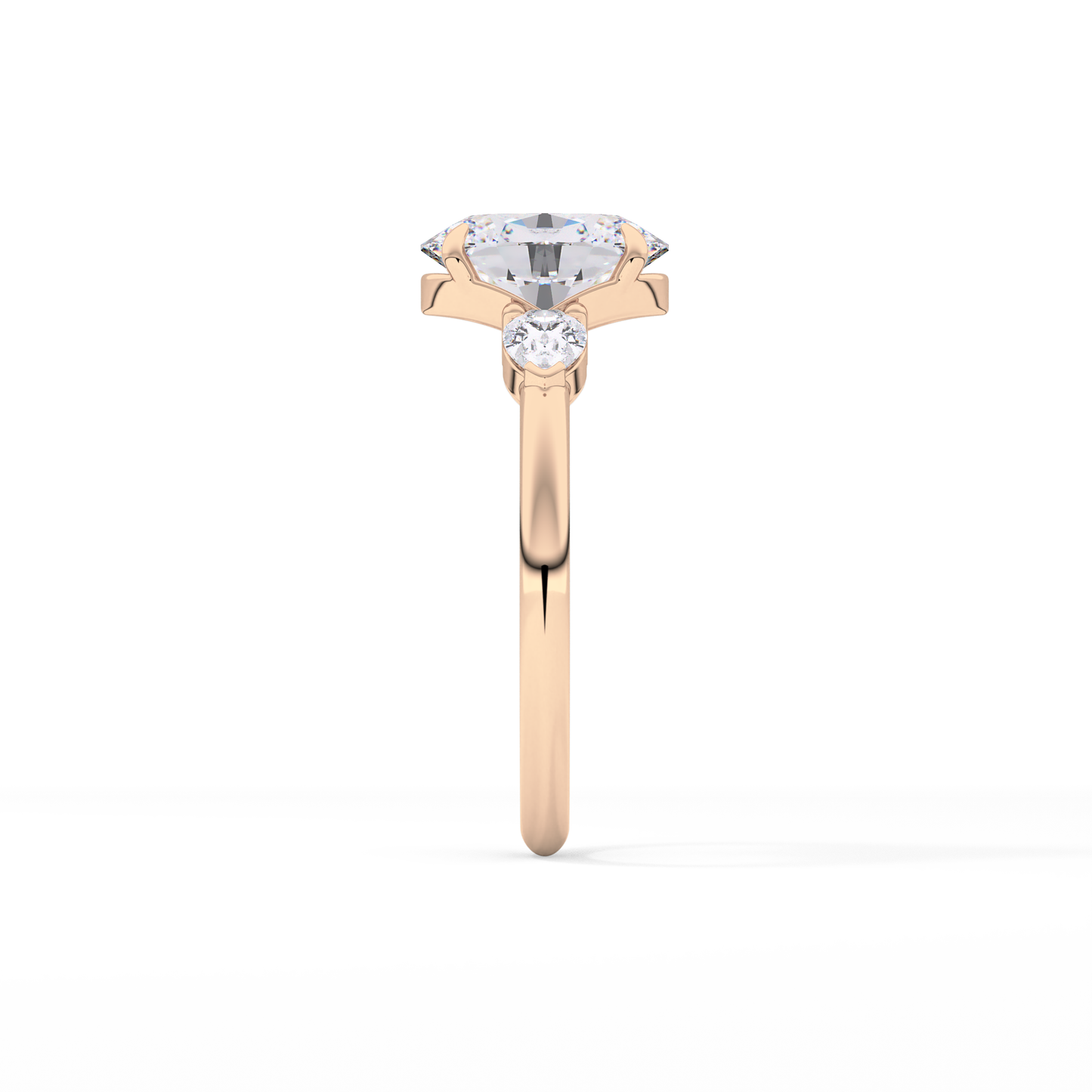 Oval Three Stone Lab Grown Diamond Engagement Ring