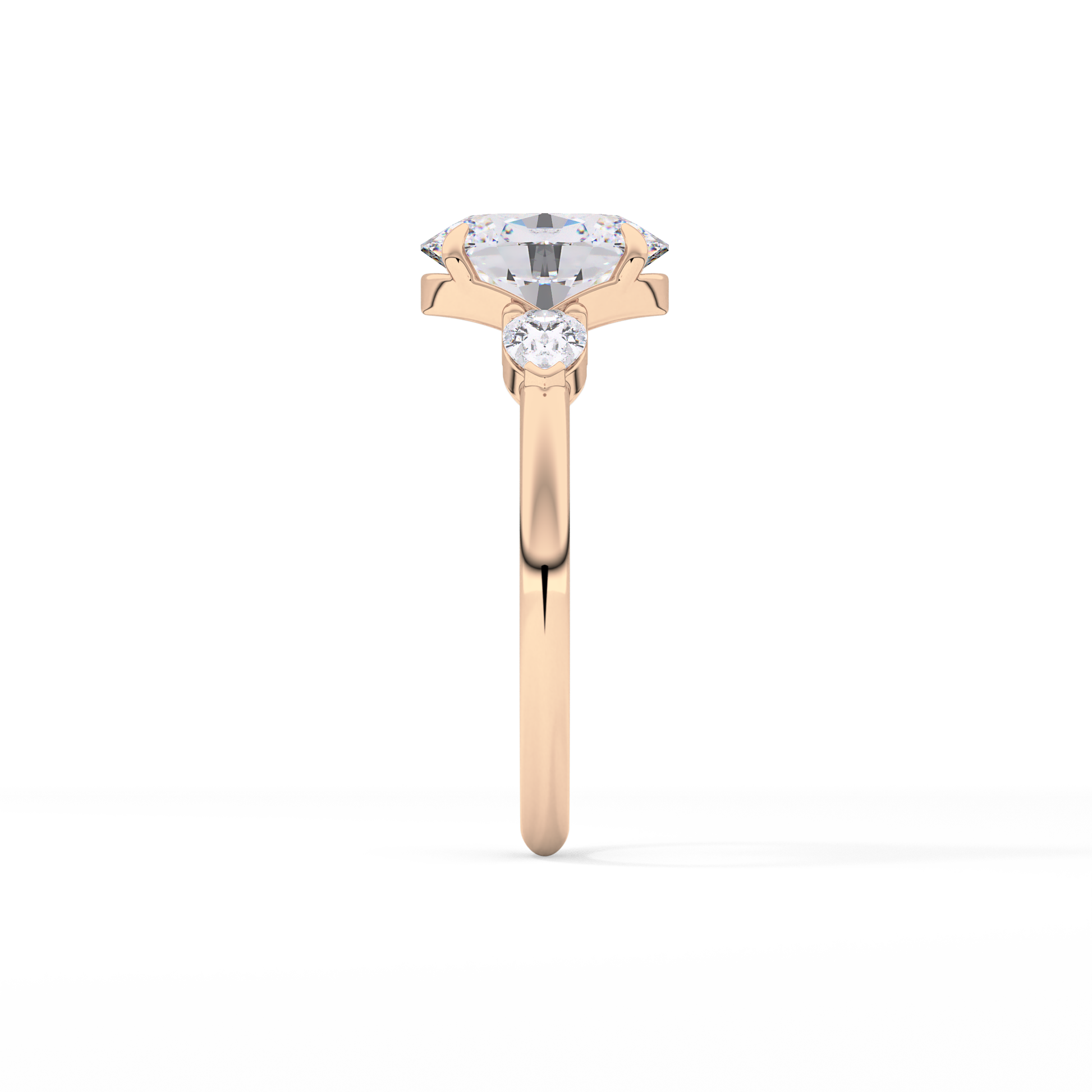 Oval Three Stone Lab Grown Diamond Engagement Ring