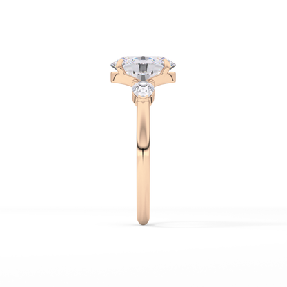Oval Three Stone Lab Grown Diamond Engagement Ring