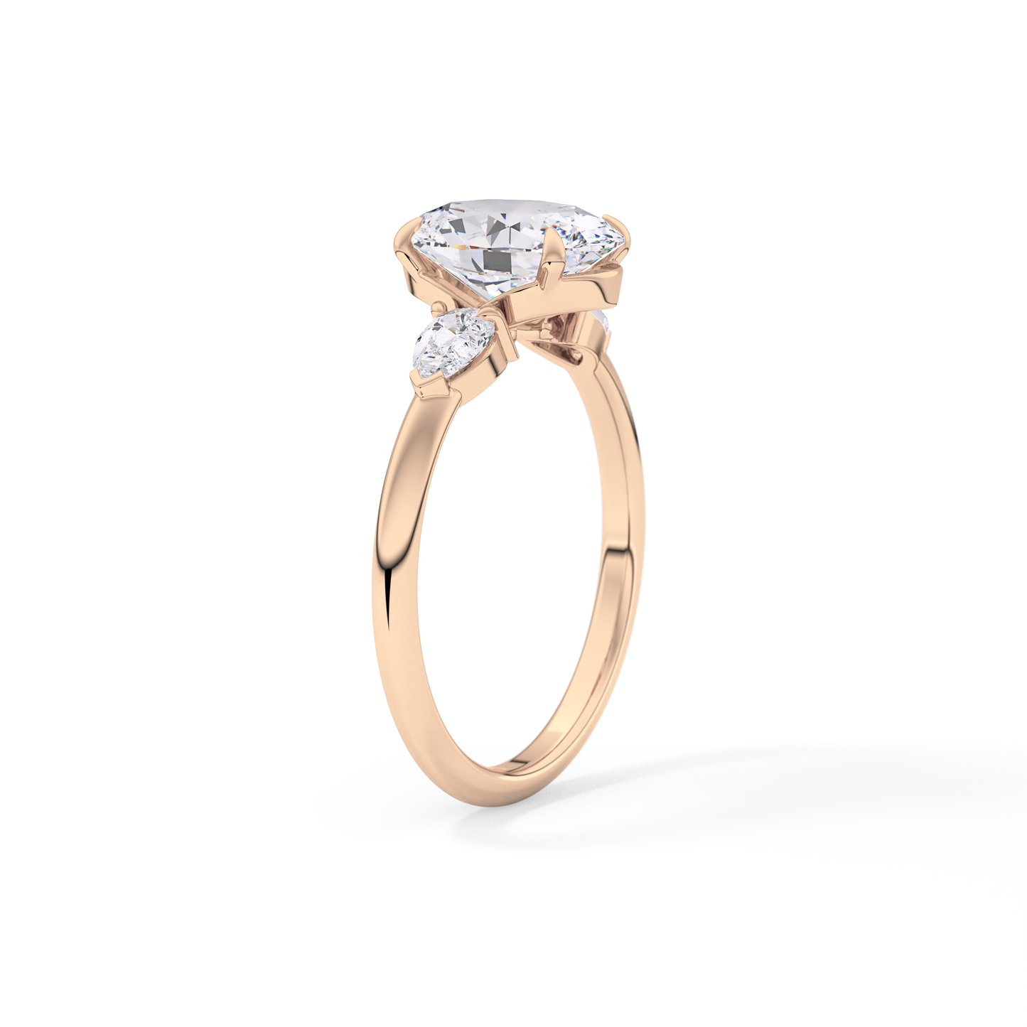 Oval Three Stone Lab Grown Diamond Engagement Ring