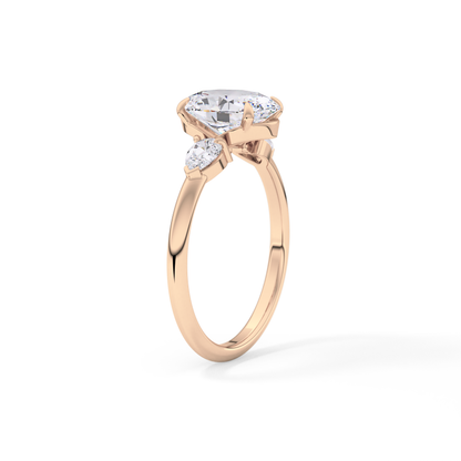 Oval Three Stone Lab Grown Diamond Engagement Ring