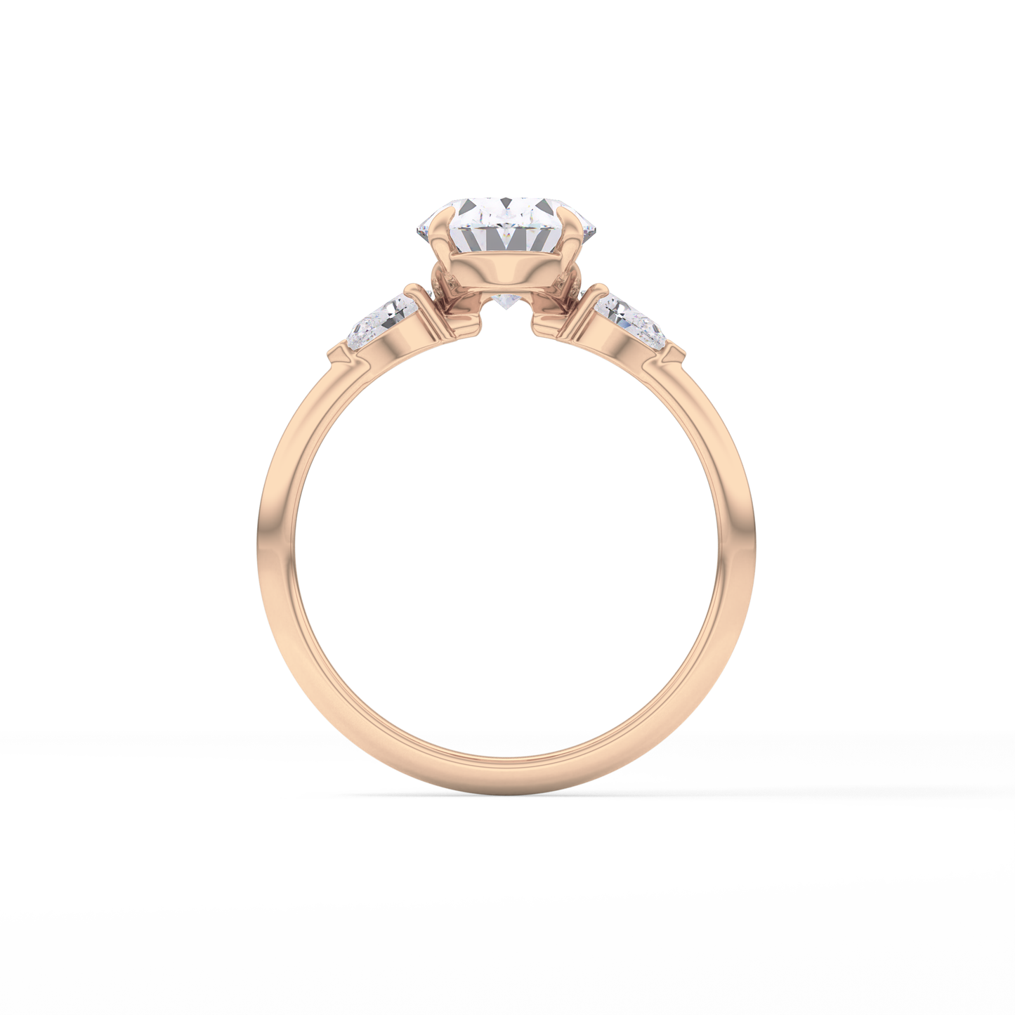 Oval Three Stone Lab Grown Diamond Engagement Ring