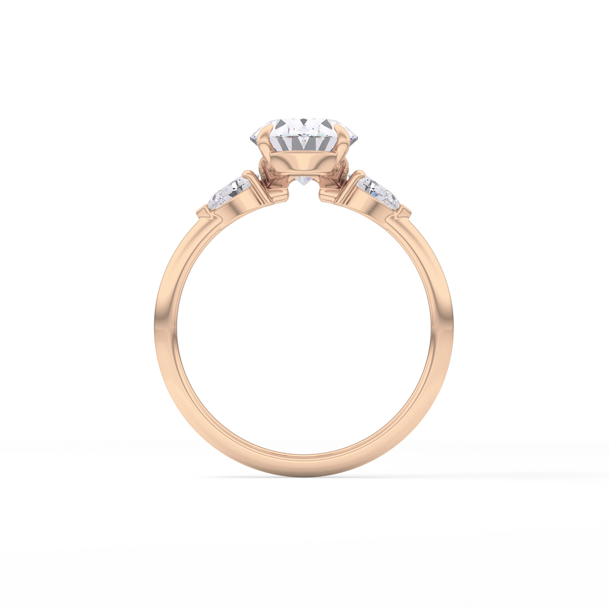 Oval Three Stone Lab Grown Diamond Engagement Ring