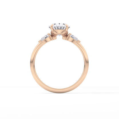Oval Three Stone Lab Grown Diamond Engagement Ring