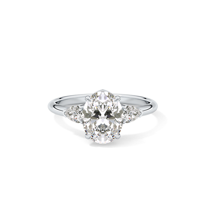 Oval Three Stone Lab Grown Diamond Engagement Ring