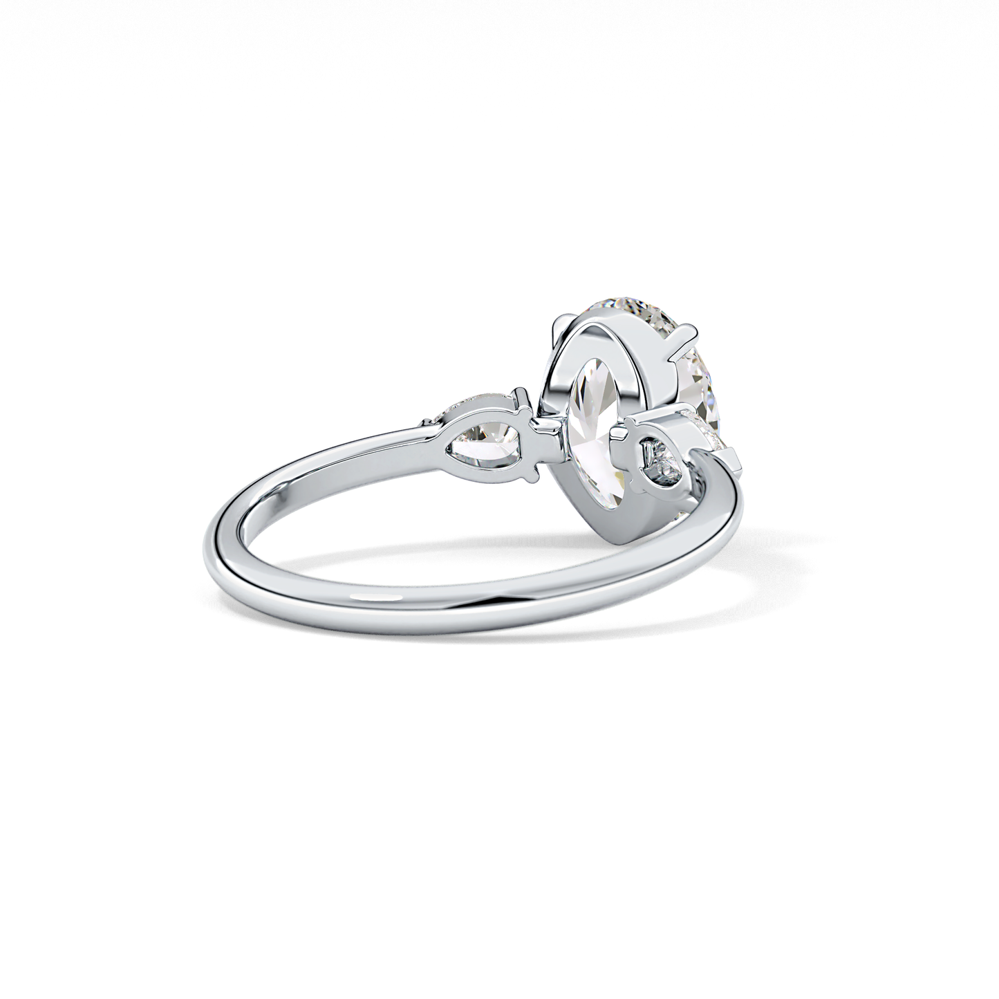 Oval Three Stone Lab Grown Diamond Engagement Ring