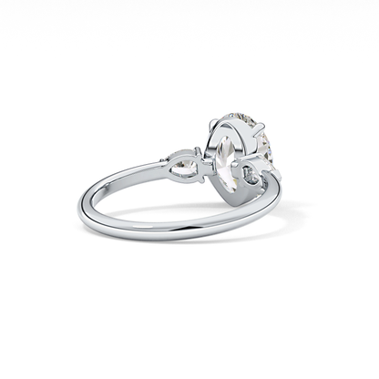 Oval Three Stone Lab Grown Diamond Engagement Ring