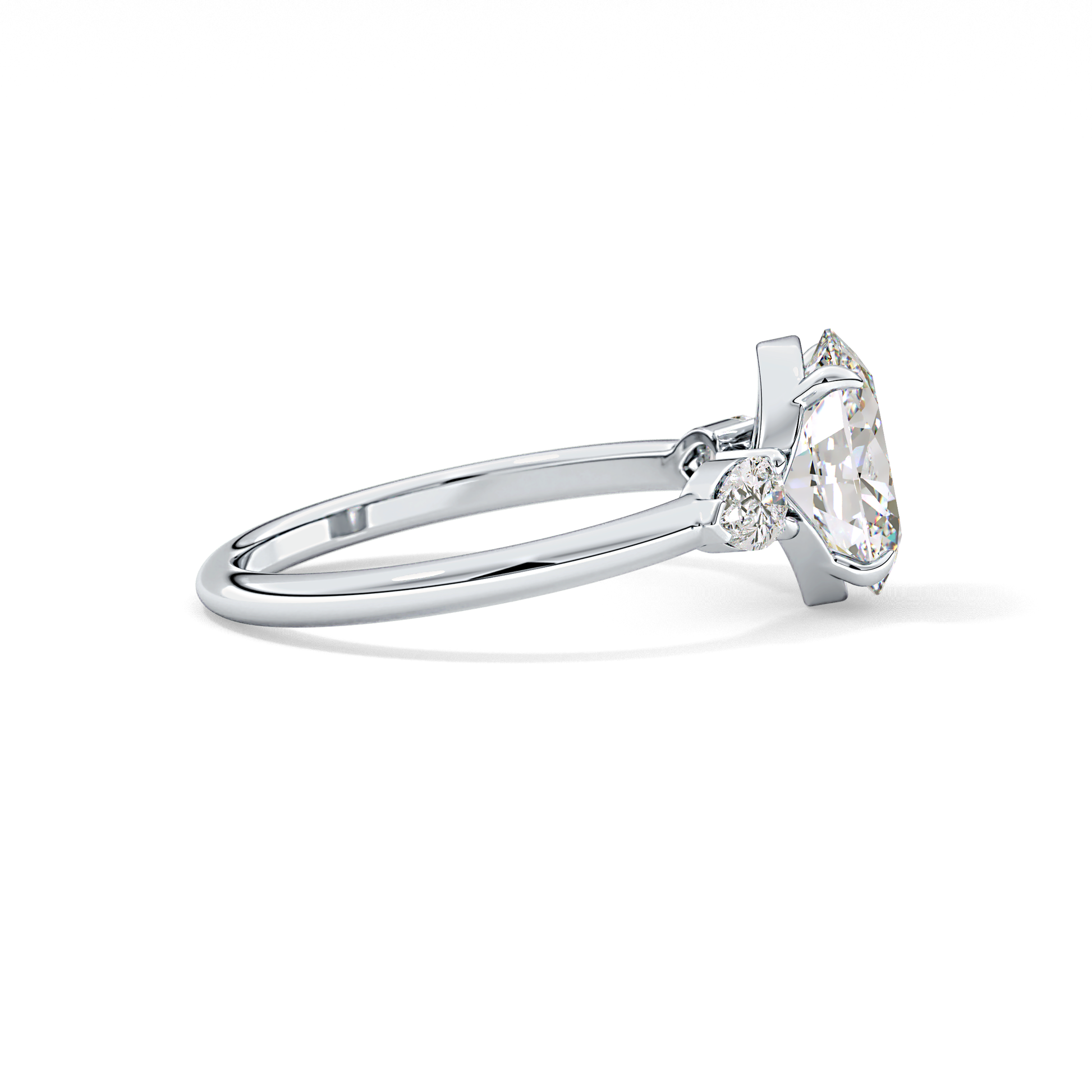 Oval Three Stone Lab Grown Diamond Engagement Ring