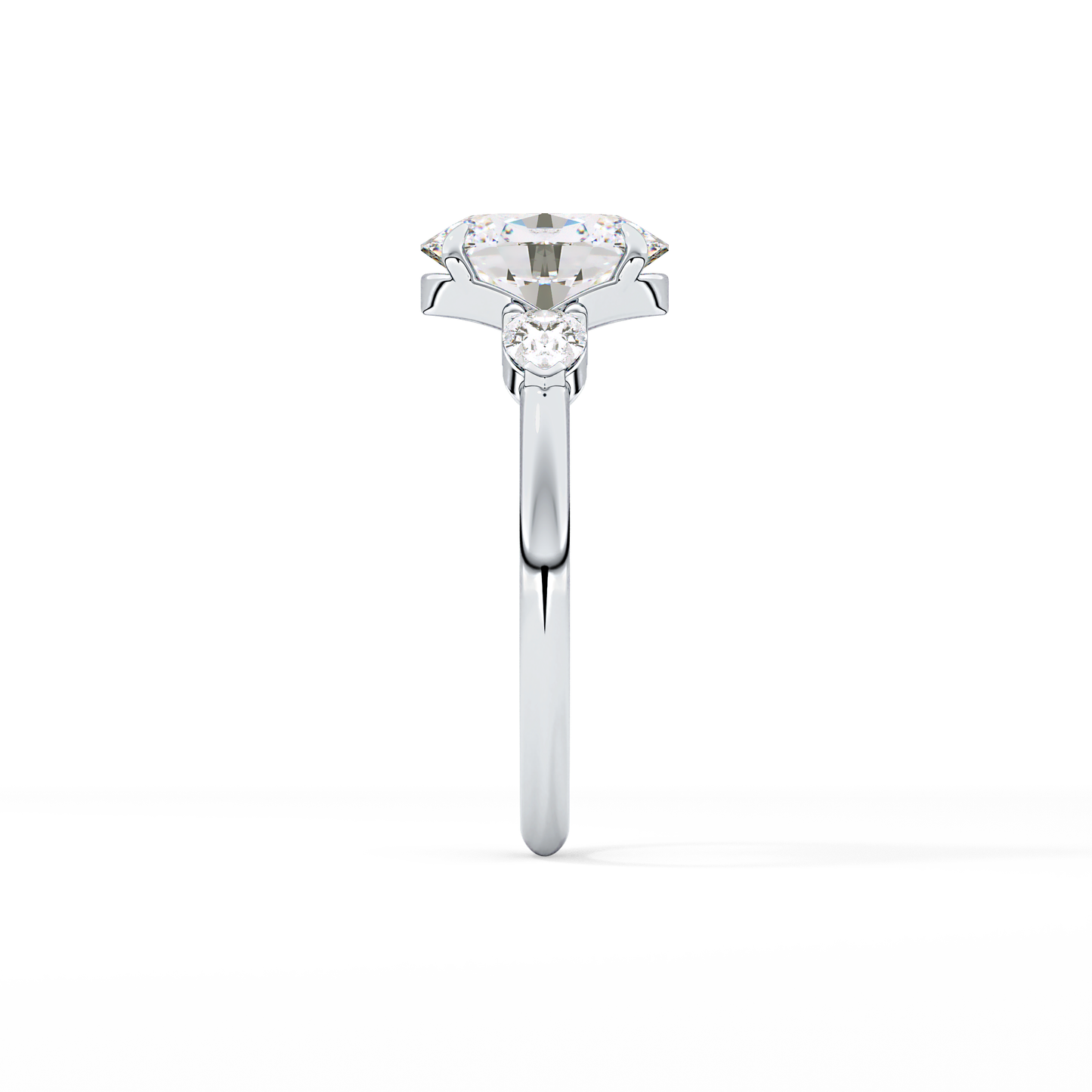 Oval Three Stone Lab Grown Diamond Engagement Ring