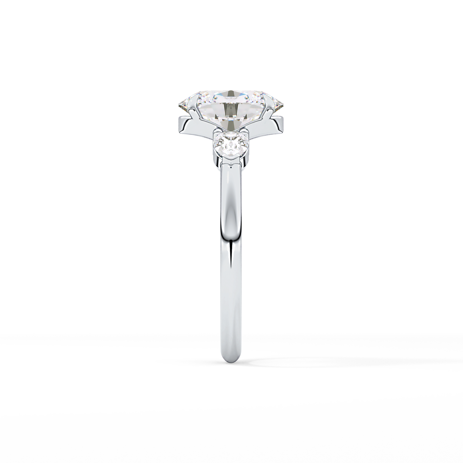 Oval Three Stone Lab Grown Diamond Engagement Ring