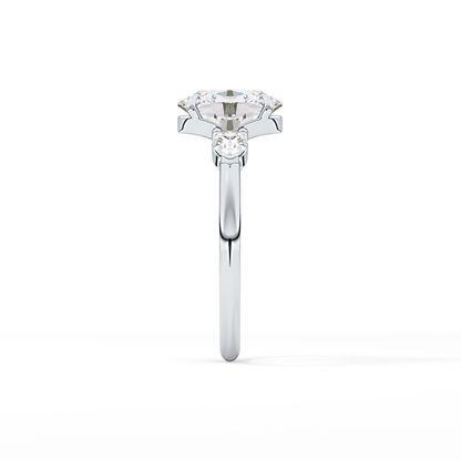 Oval Three Stone Lab Grown Diamond Engagement Ring