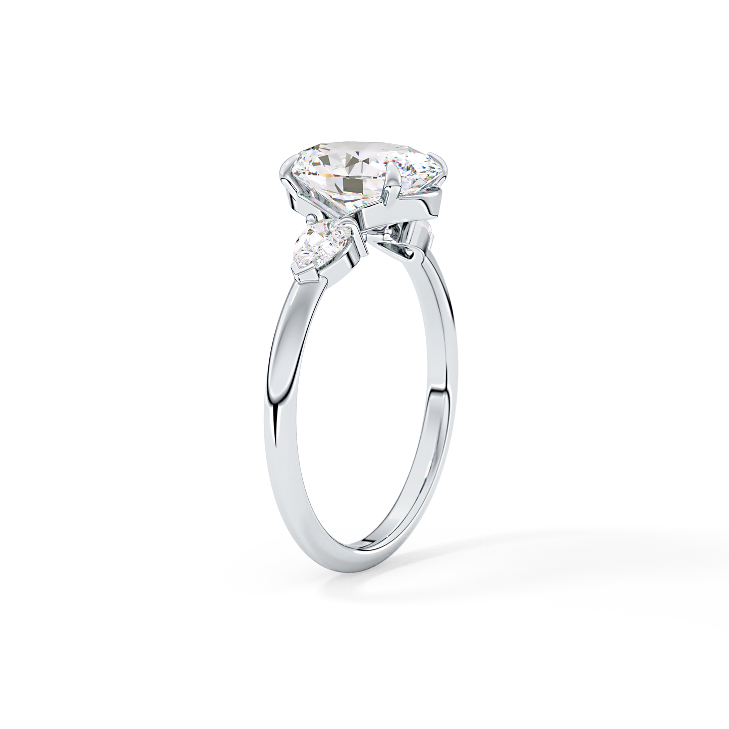 Oval Three Stone Lab Grown Diamond Engagement Ring