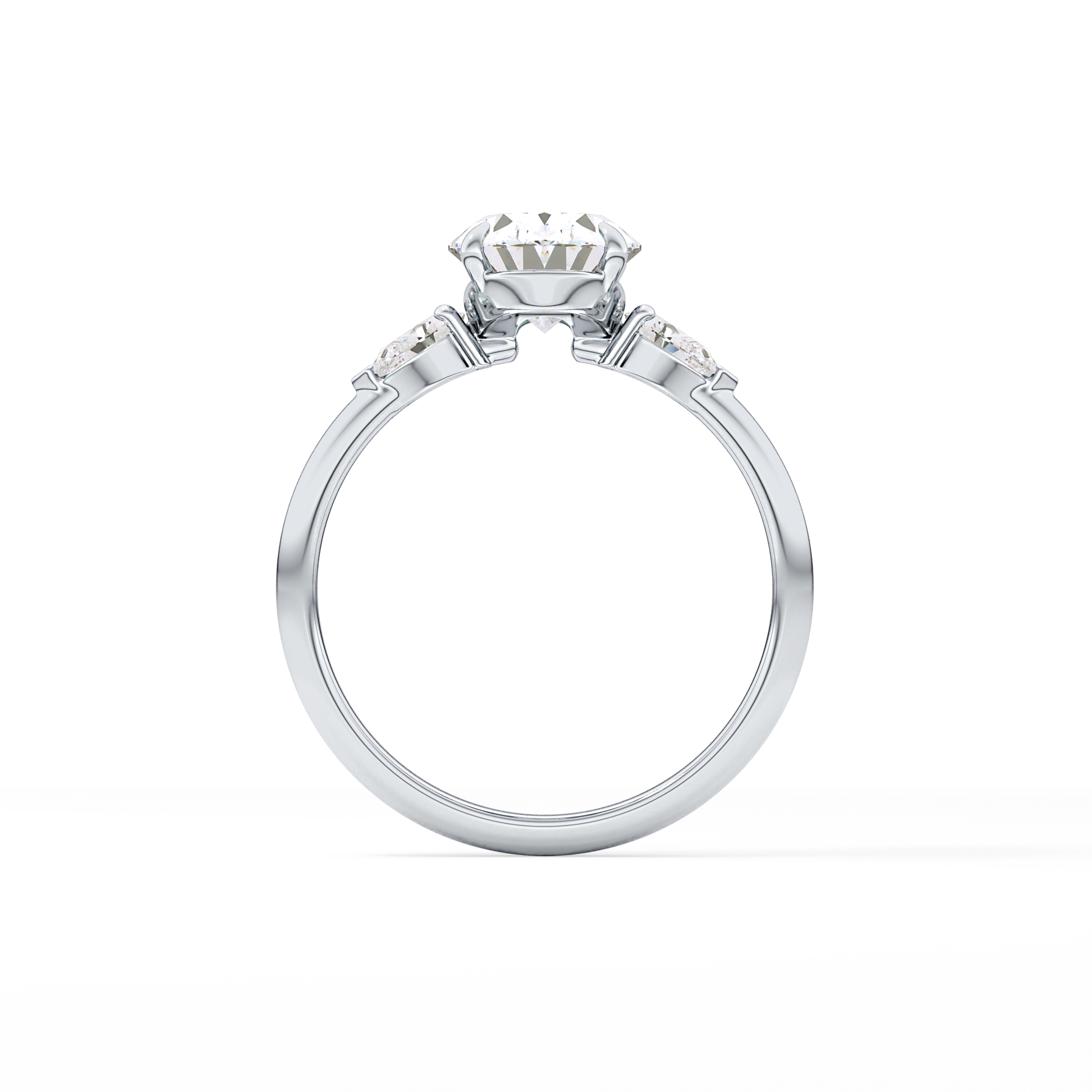 Oval Three Stone Lab Grown Diamond Engagement Ring