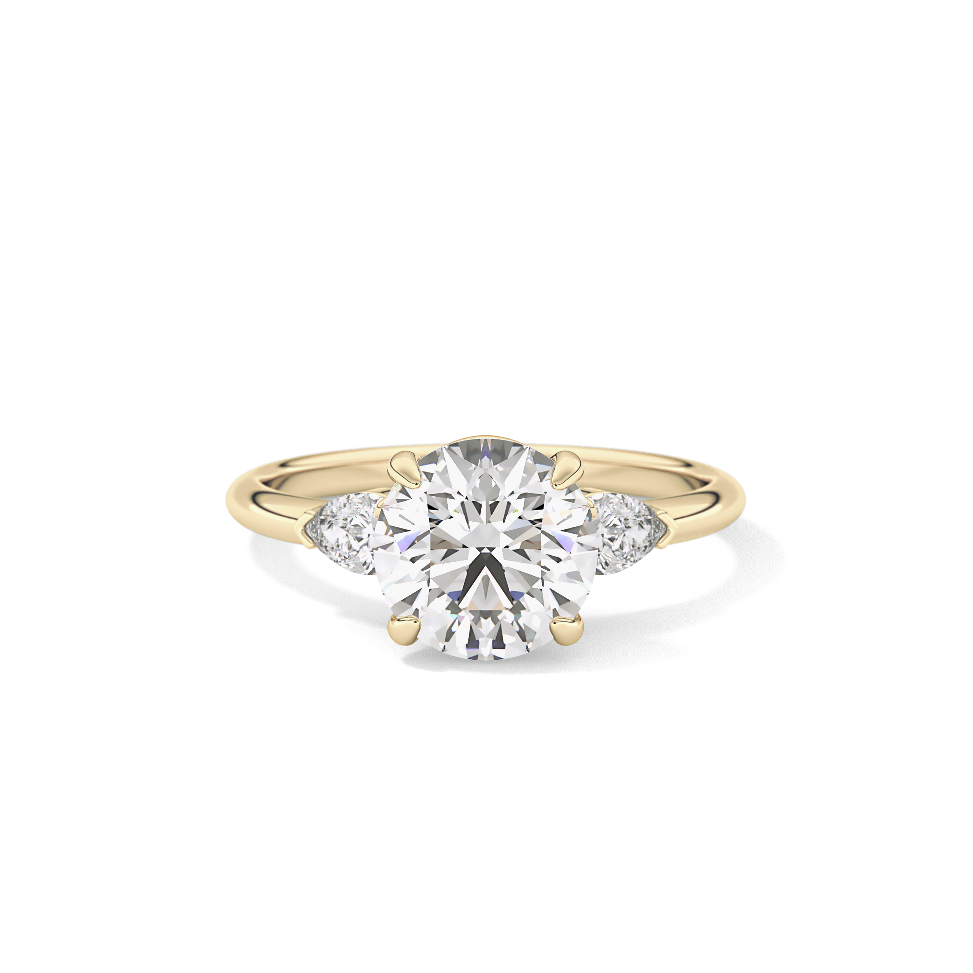 Round Three Stone Lab Grown Diamond Engagement Ring