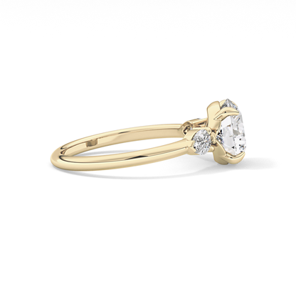 Round Three Stone Lab Grown Diamond Engagement Ring