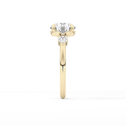Round Three Stone Lab Grown Diamond Engagement Ring