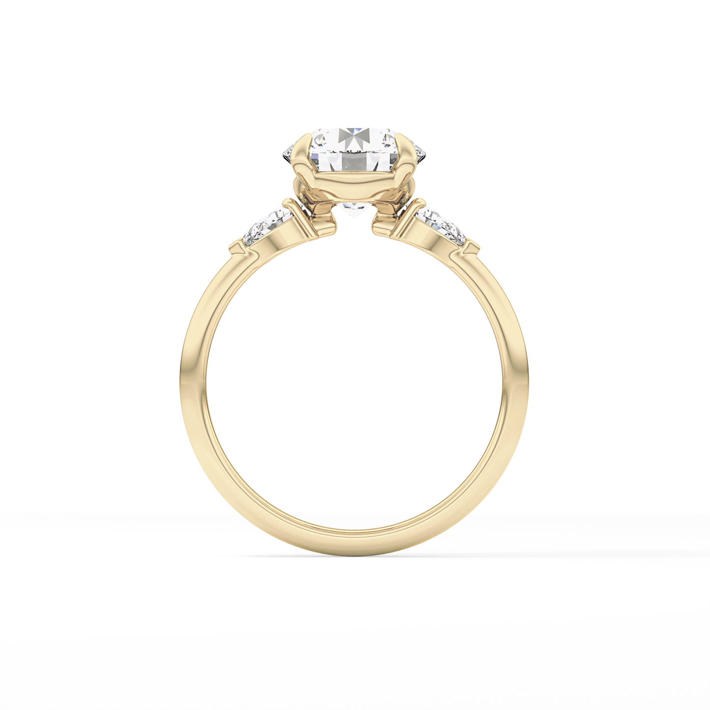 Round Three Stone Lab Grown Diamond Engagement Ring