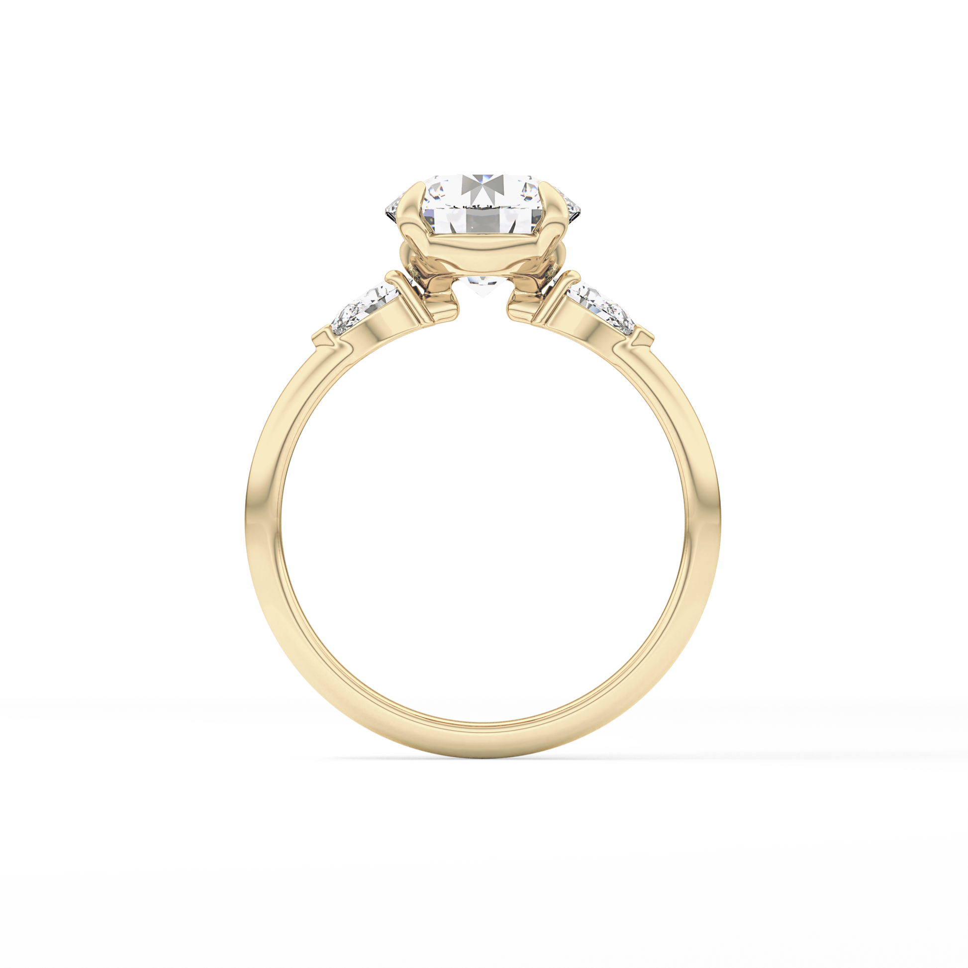 Round Three Stone Lab Grown Diamond Engagement Ring