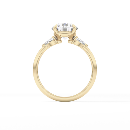 Round Three Stone Lab Grown Diamond Engagement Ring