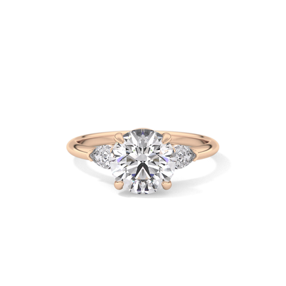 Round Three Stone Lab Grown Diamond Engagement Ring