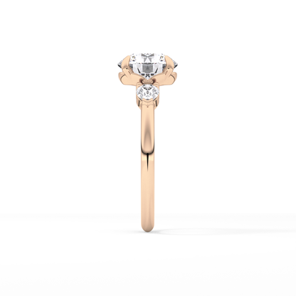Round Three Stone Lab Grown Diamond Engagement Ring
