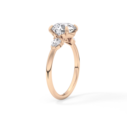 Round Three Stone Lab Grown Diamond Engagement Ring