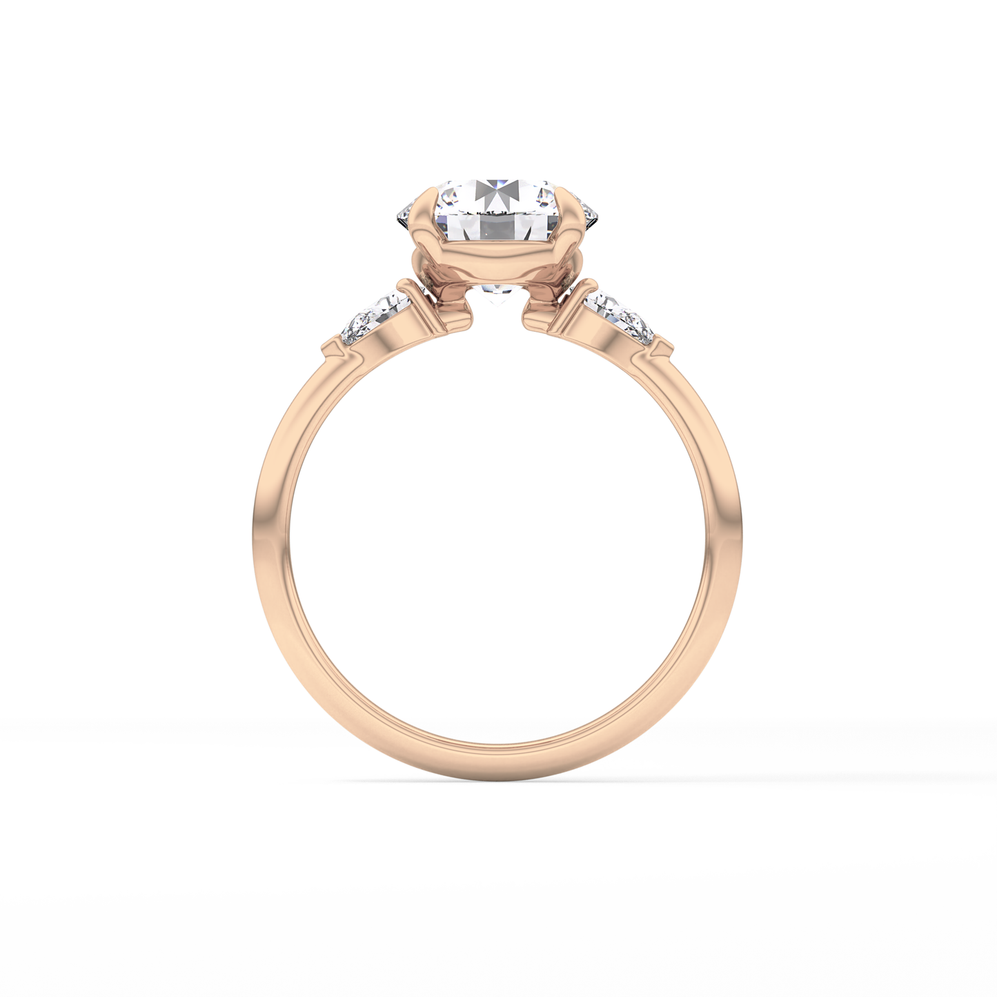 Round Three Stone Lab Grown Diamond Engagement Ring