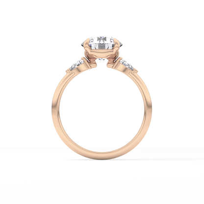 Round Three Stone Lab Grown Diamond Engagement Ring