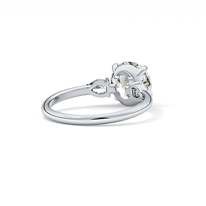 Round Three Stone Lab Grown Diamond Engagement Ring