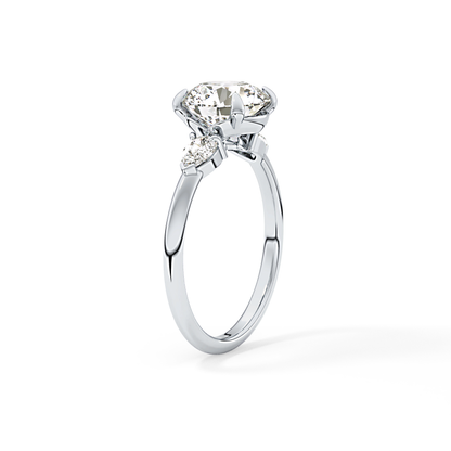 Round Three Stone Lab Grown Diamond Engagement Ring