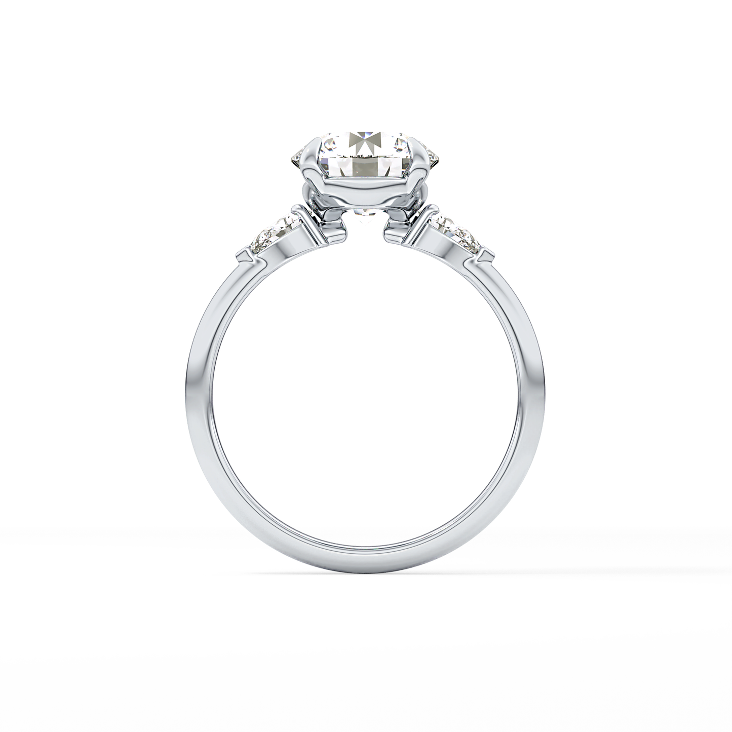 Round Three Stone Lab Grown Diamond Engagement Ring