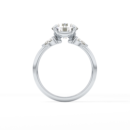 Round Three Stone Lab Grown Diamond Engagement Ring