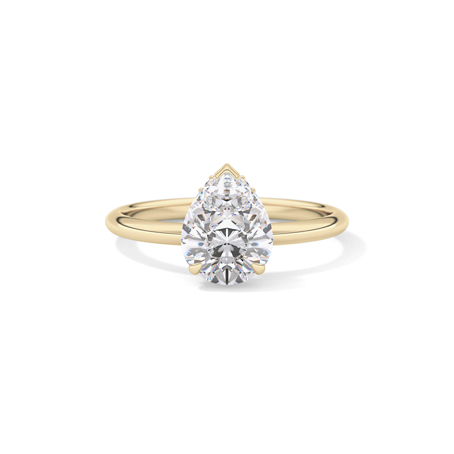 Pear Hidden Halo Lab Grown Diamond Engagement Ring