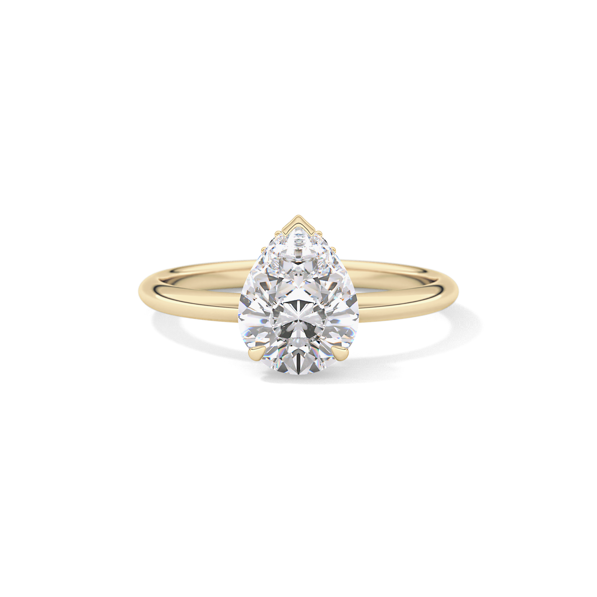 Pear Hidden Halo Lab Grown Diamond Engagement Ring