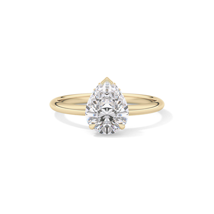 Pear Hidden Halo Lab Grown Diamond Engagement Ring