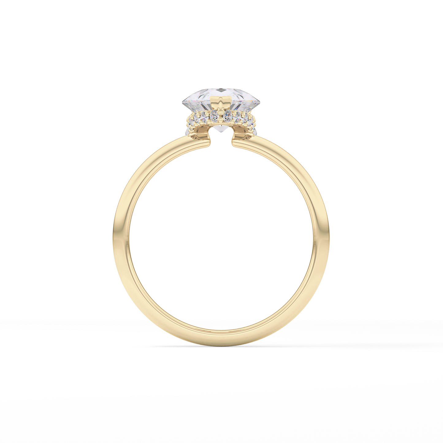 Pear Hidden Halo Lab Grown Diamond Engagement Ring