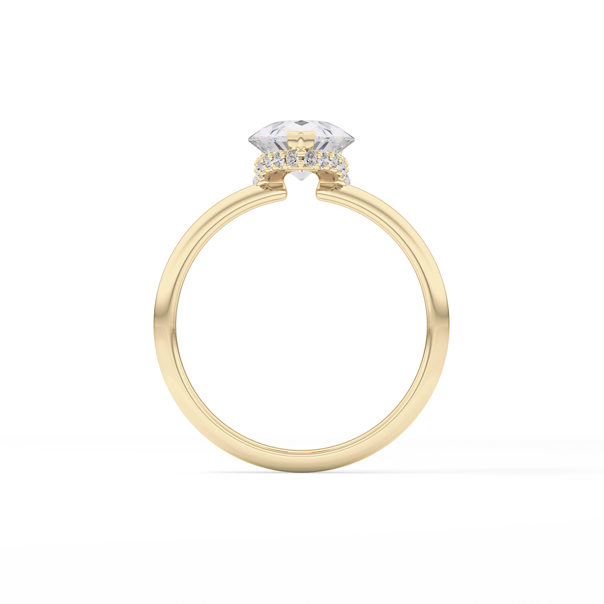 Pear Hidden Halo Lab Grown Diamond Engagement Ring