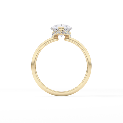 Pear Hidden Halo Lab Grown Diamond Engagement Ring