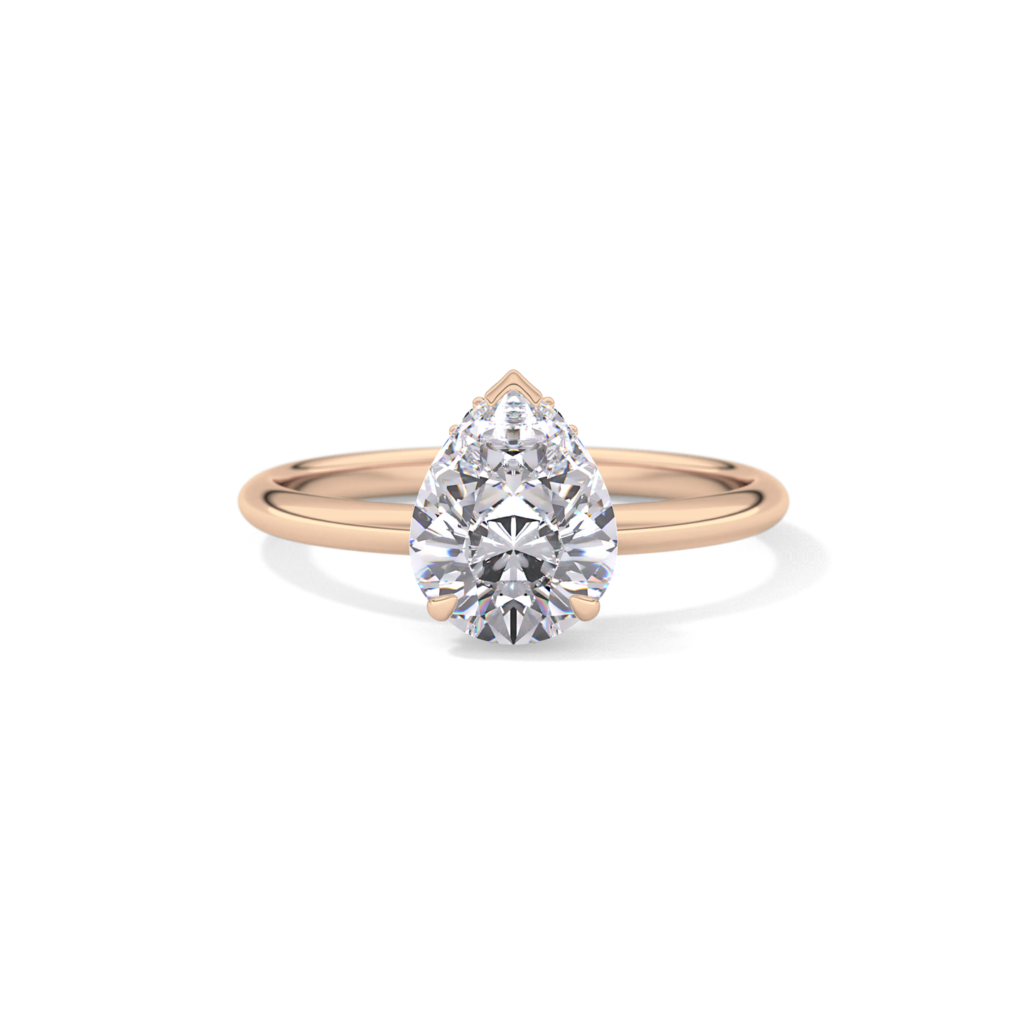 Pear Hidden Halo Lab Grown Diamond Engagement Ring