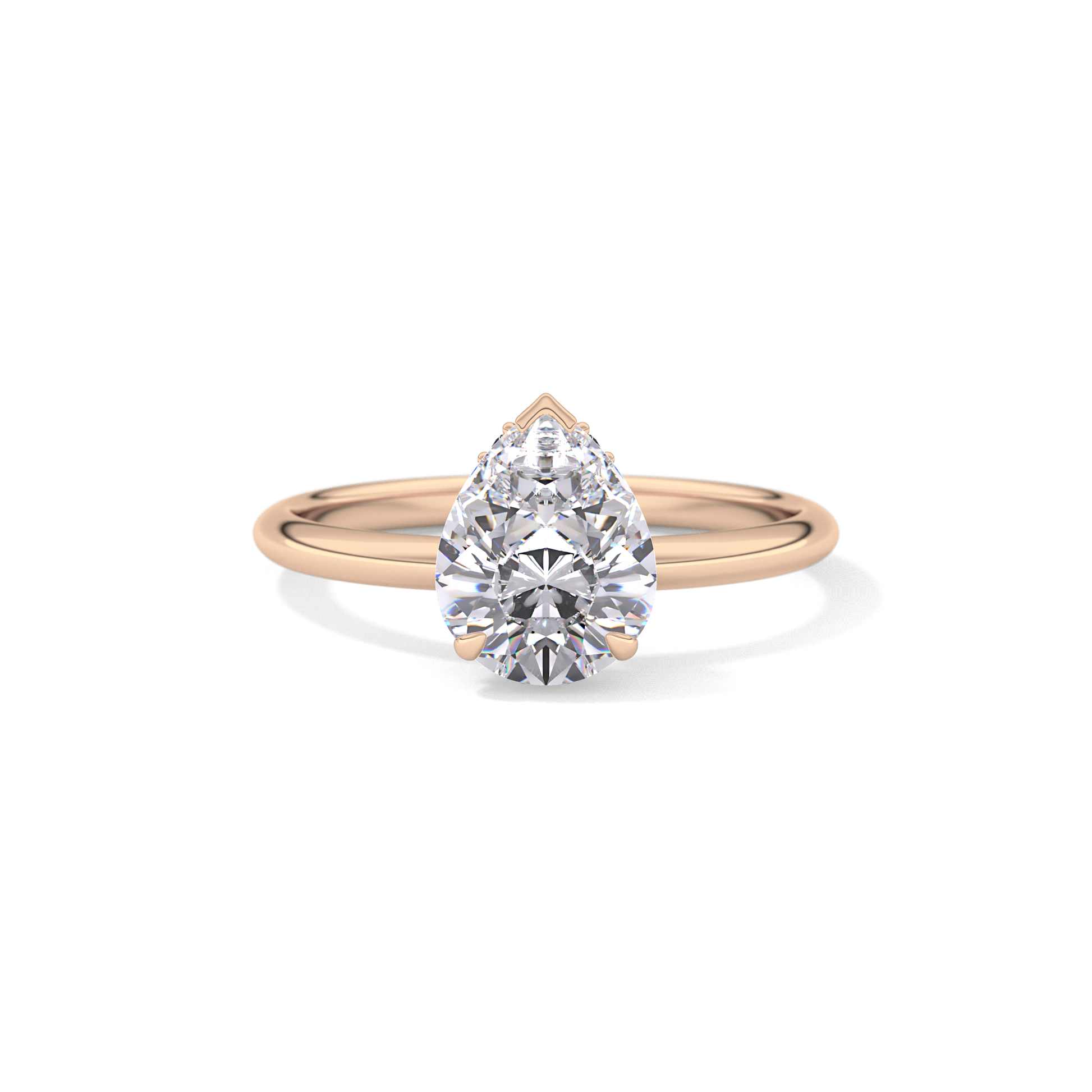 Pear Hidden Halo Lab Grown Diamond Engagement Ring