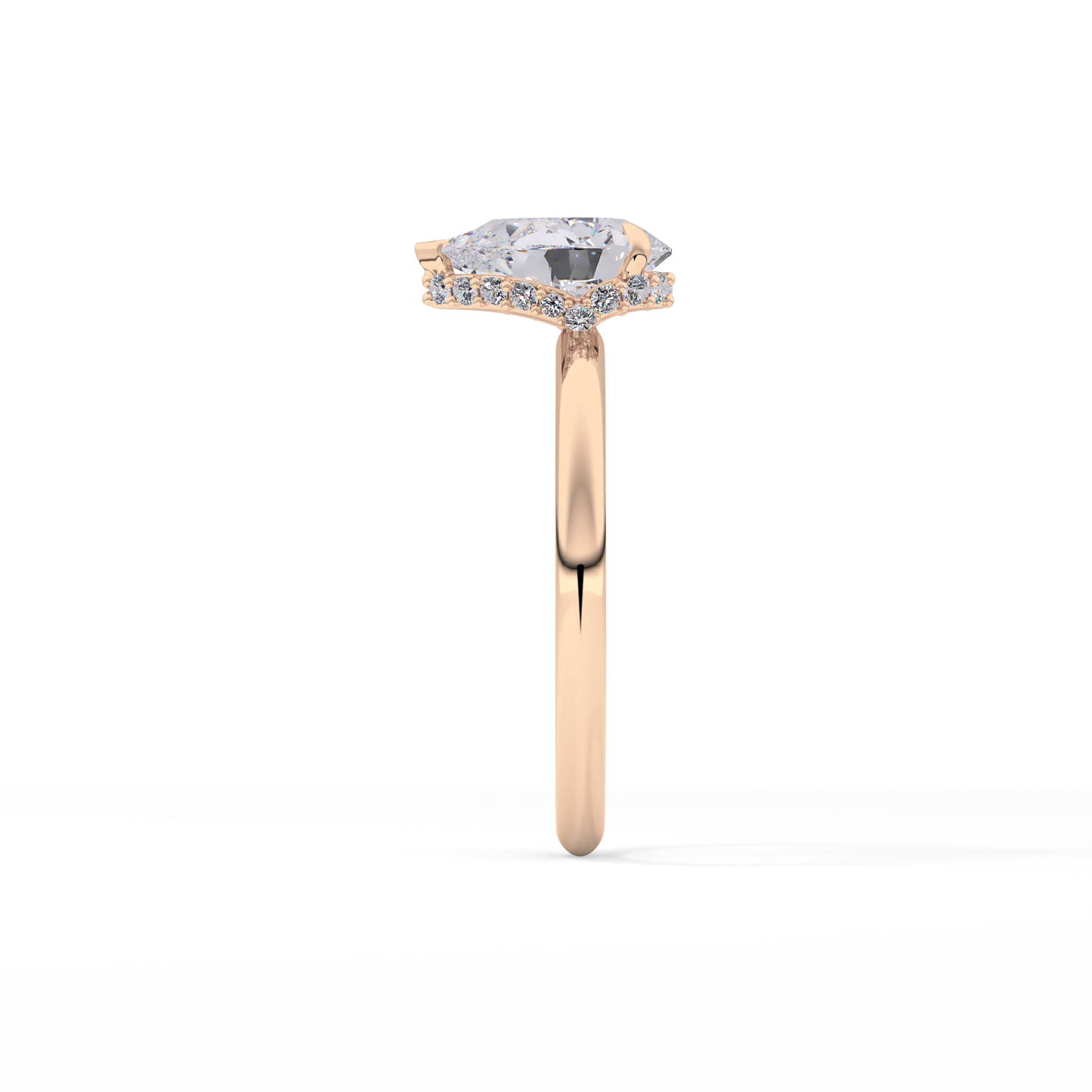 Pear Hidden Halo Lab Grown Diamond Engagement Ring