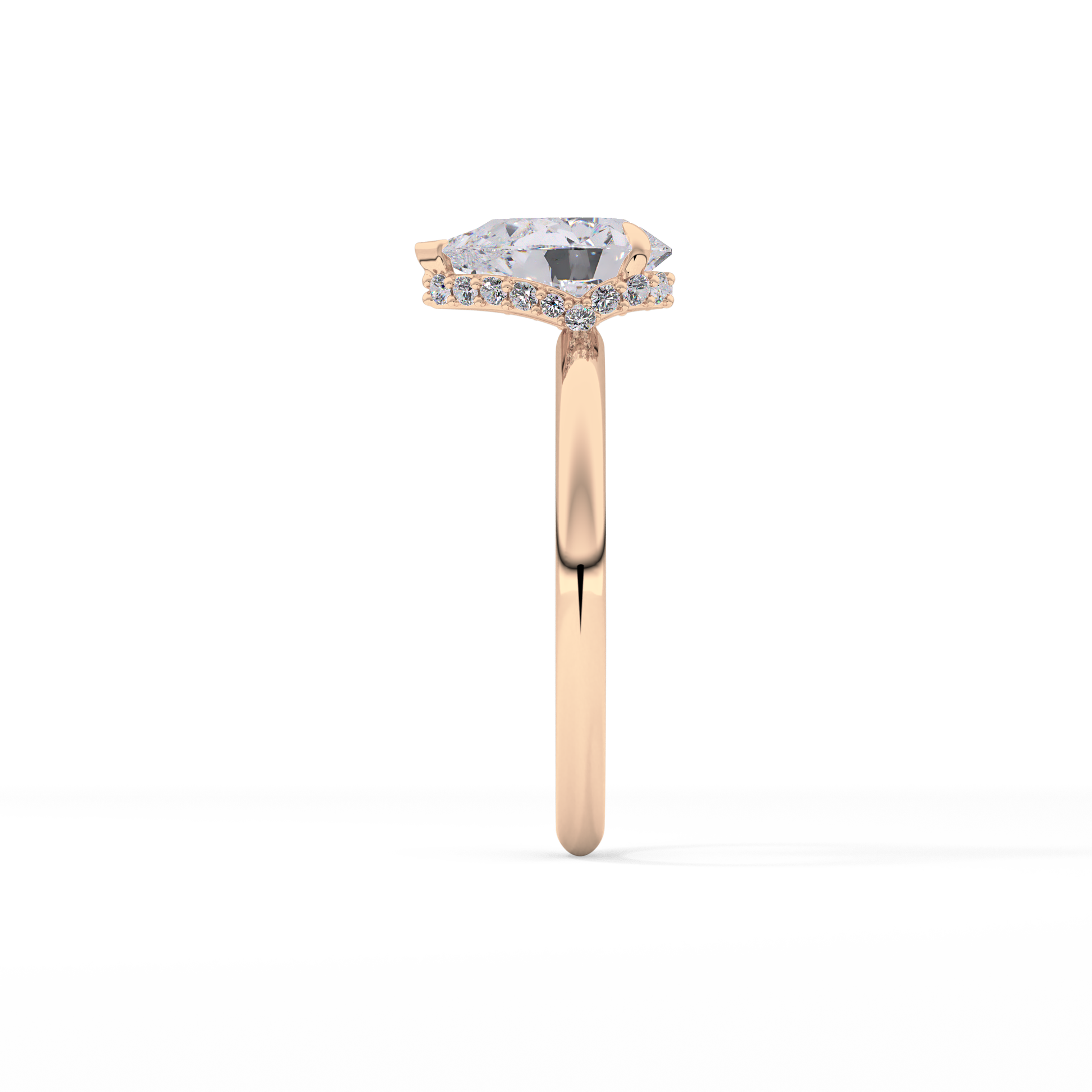 Pear Hidden Halo Lab Grown Diamond Engagement Ring