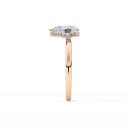 Pear Hidden Halo Lab Grown Diamond Engagement Ring
