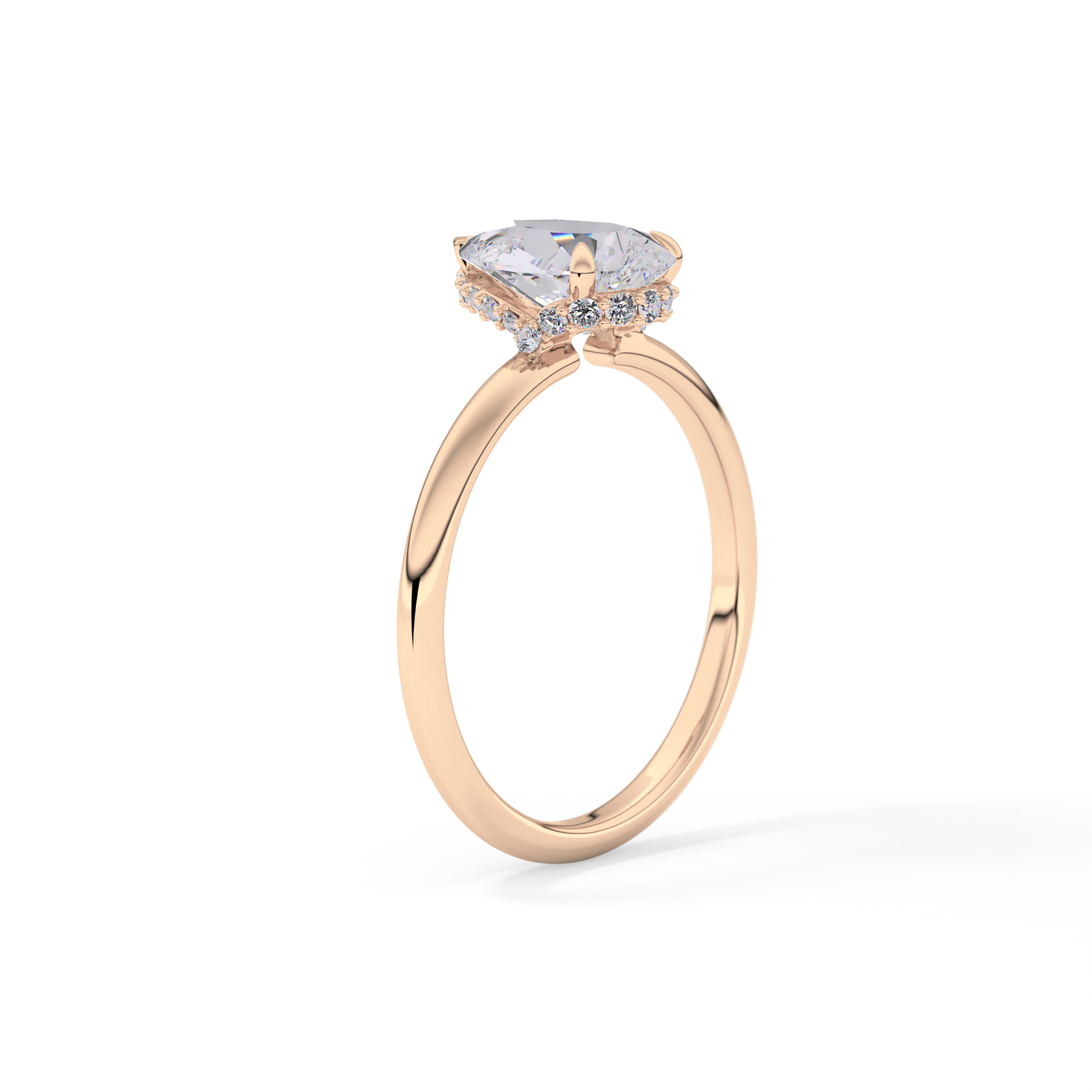 Pear Hidden Halo Lab Grown Diamond Engagement Ring