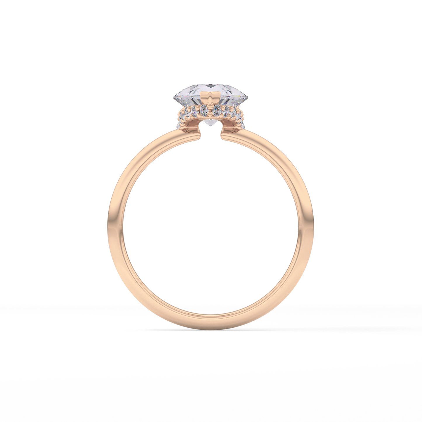 Pear Hidden Halo Lab Grown Diamond Engagement Ring