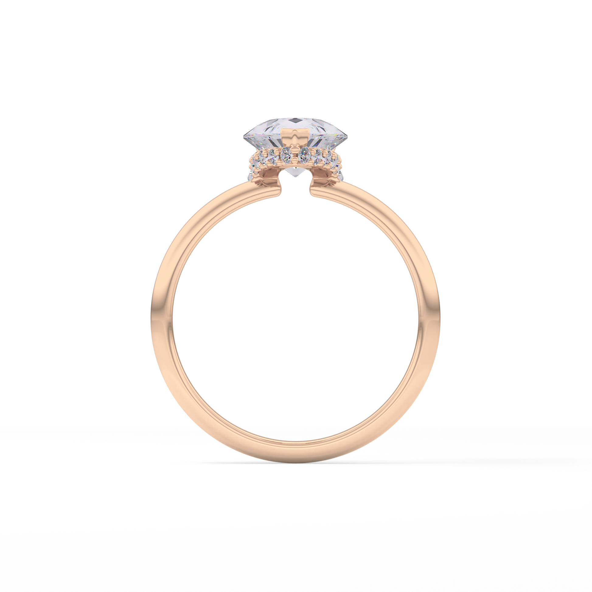 Pear Hidden Halo Lab Grown Diamond Engagement Ring