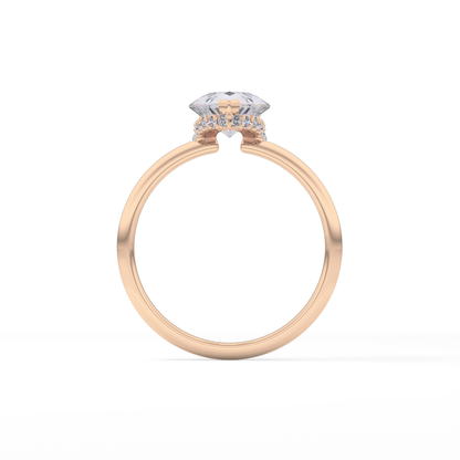 Pear Hidden Halo Lab Grown Diamond Engagement Ring